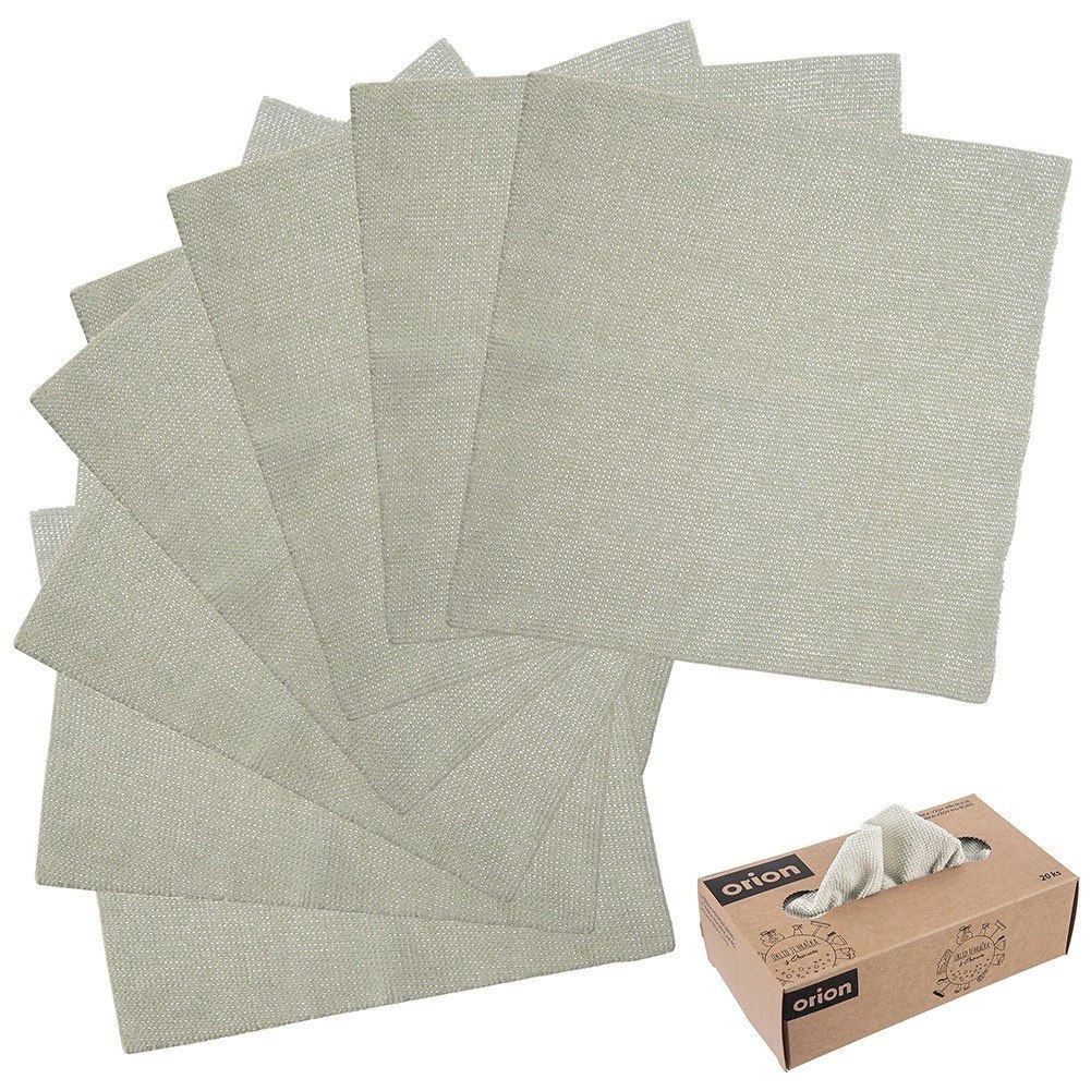 Ścierki Kuchenne Mikrofibra 20 szt. 20 x 20cm ORION Pudełko bez Detergentów