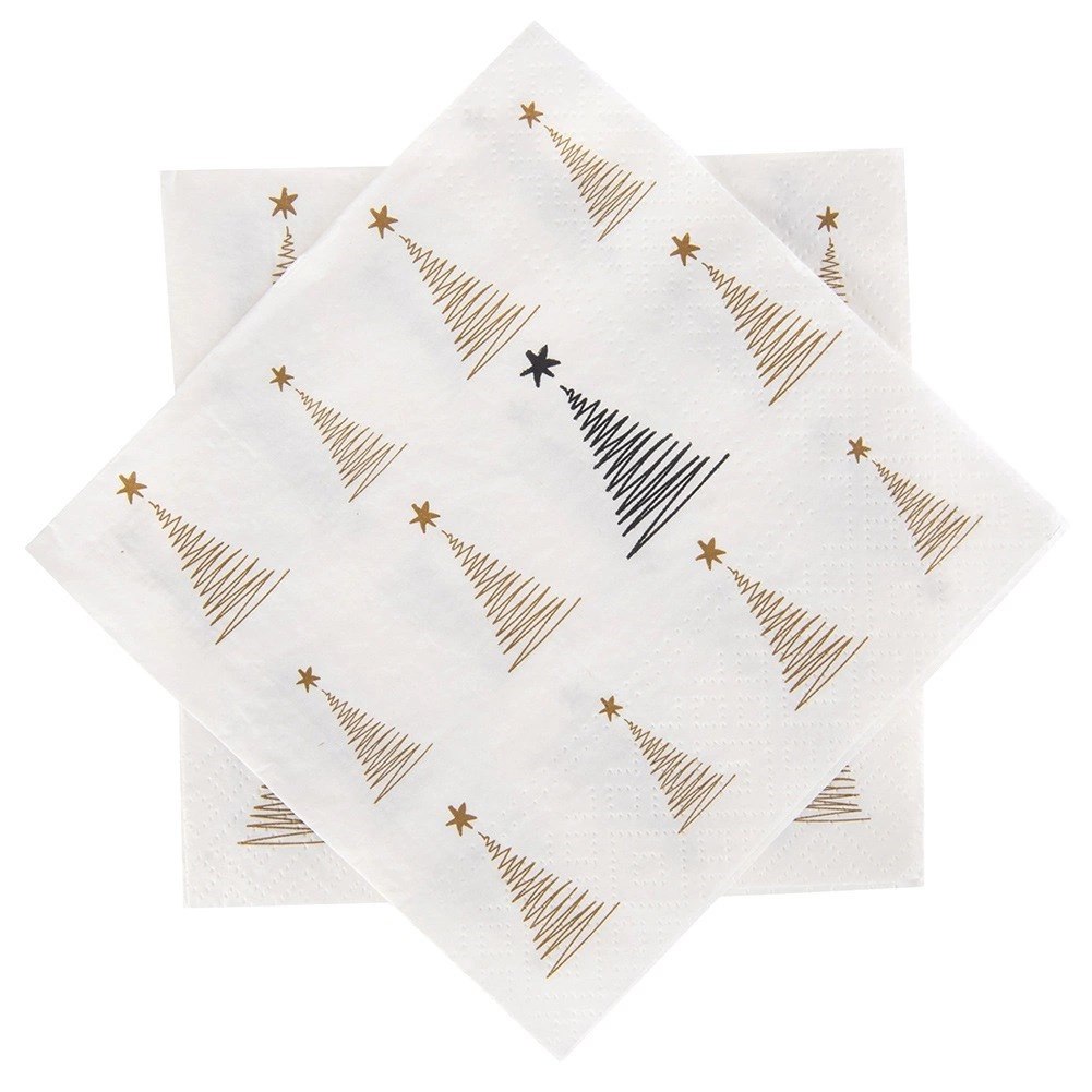 Serwetki Papierowe 20 szt. Choinka Złota 3-warstwowe 33 x 33 cm ORION