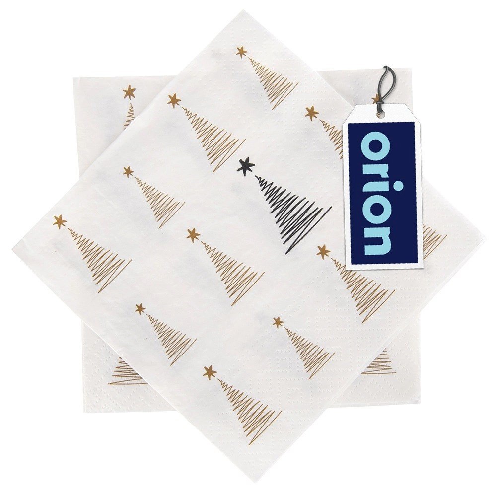 Serwetki Papierowe 20 szt. Choinka Złota 3-warstwowe 33 x 33 cm ORION - obrazek 4
