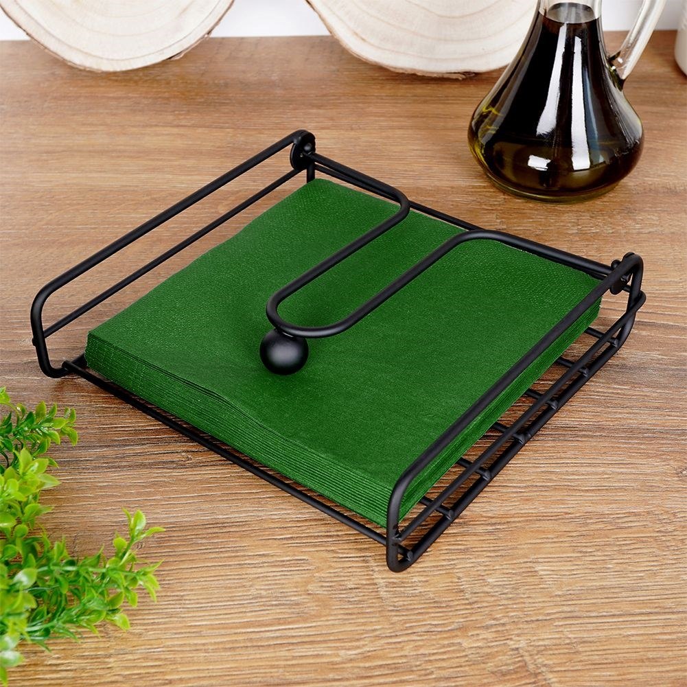 Serwetnik Metalowy Czarny z Dociskaczem 19 x 19,5 cm do Stolu VILDE - obrazek 3