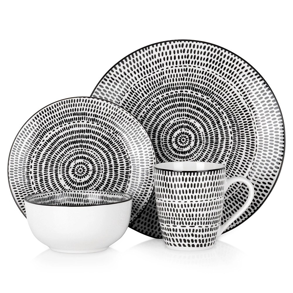 Serwis Obiadowy Porcelanowy 16 el. Zestaw dla 4 Osób Talerze
