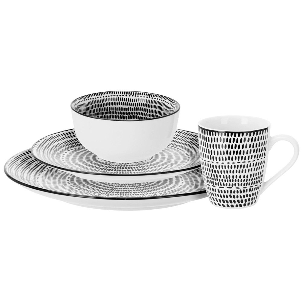 Serwis Obiadowy Porcelanowy 16 el. Zestaw dla 4 Osób Talerze - obrazek 3