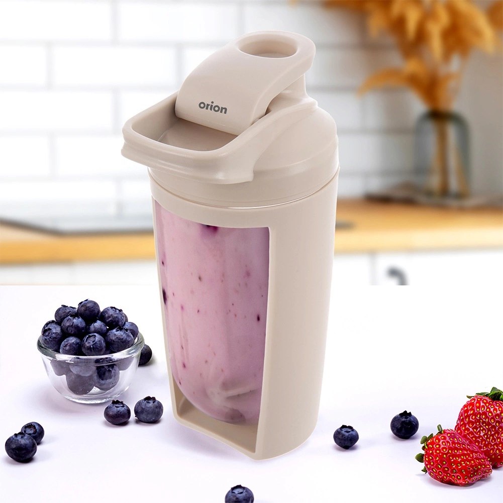 Shaker Treningowy z Kulą Tritan Szczelny 700 ml Beżowy ORION - obrazek 2
