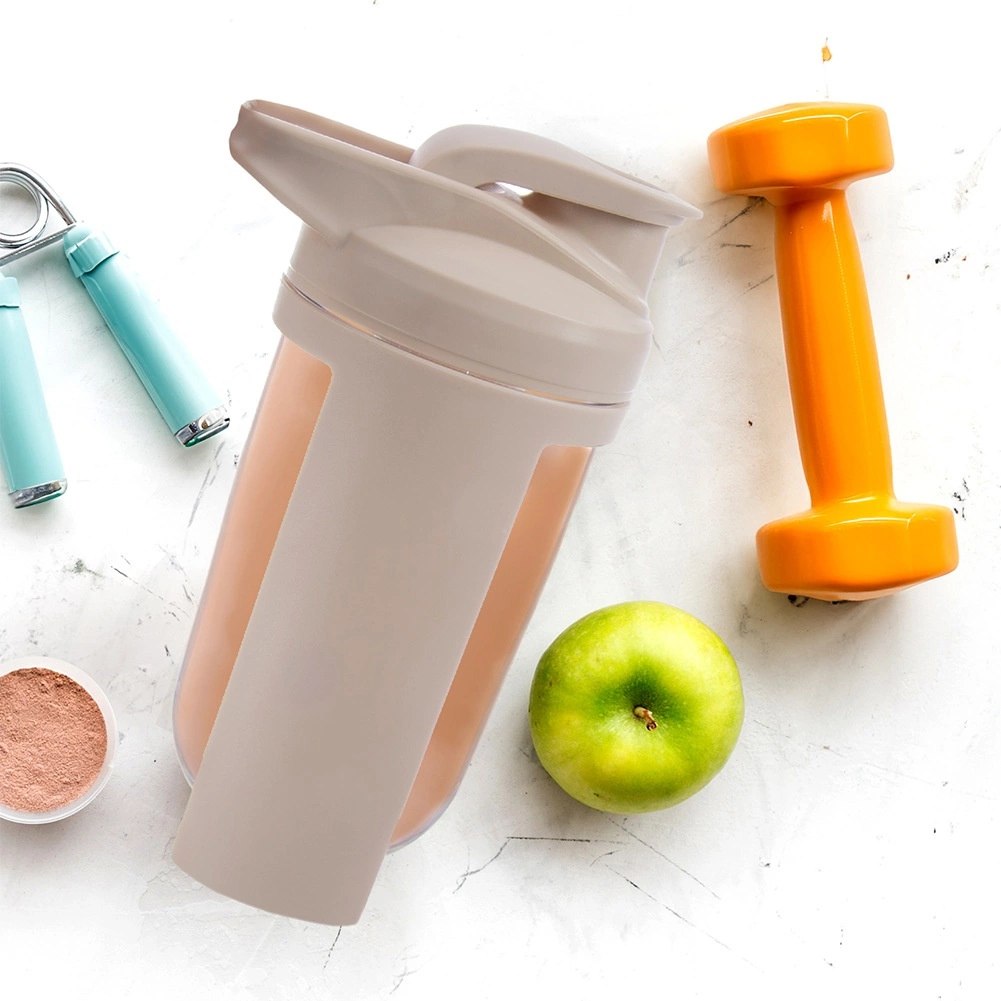 Shaker Treningowy z Kulą Tritan Szczelny 700 ml Beżowy ORION - obrazek 3