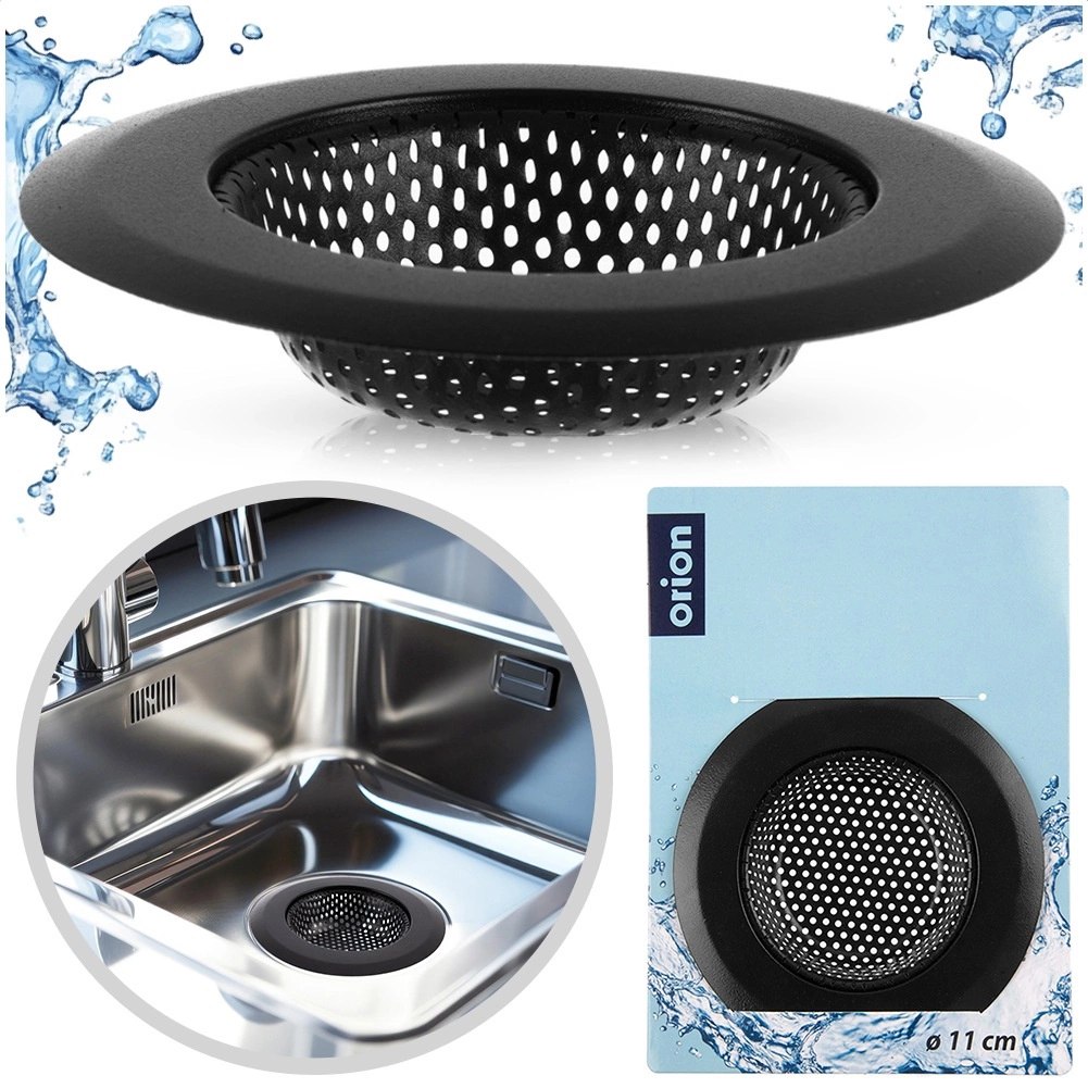 Sitko do Zlewu Czarne Stal Nierdzewna Filtr Duży 11,5 cm ORION - obrazek 7