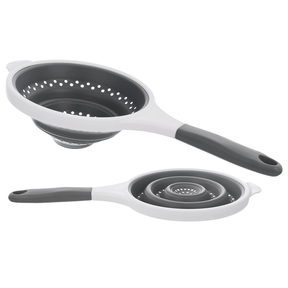 Cedzak Sitko z Uchwytem Kuchenne Silikonowe Składane Solidne ORION 25,5 cm