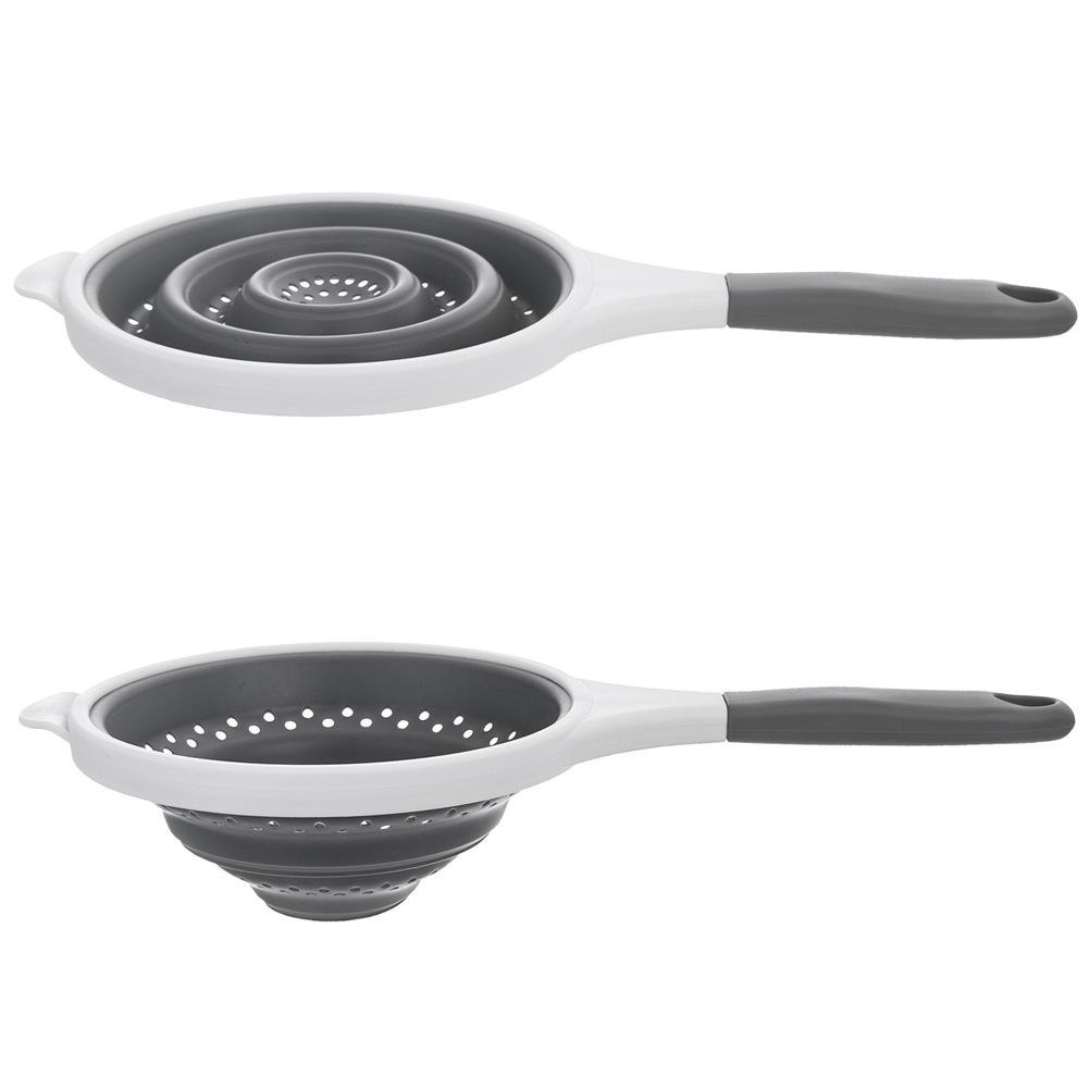 Cedzak Sitko z Uchwytem Kuchenne Silikonowe Składane Solidne ORION 25,5 cm - obrazek 3