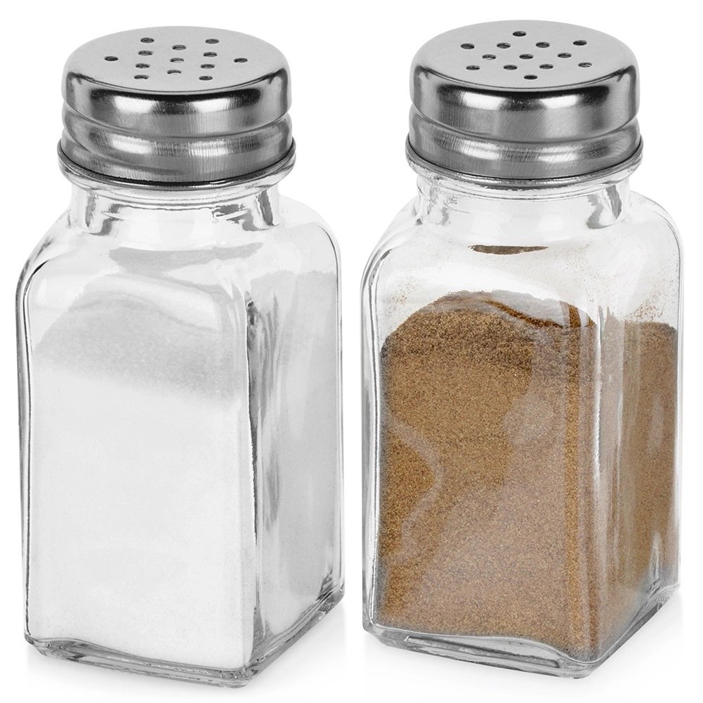 Solniczka Pieprzniczka Szklana Metalowa Zakrętka 80 ml 9,5 cm VILDE