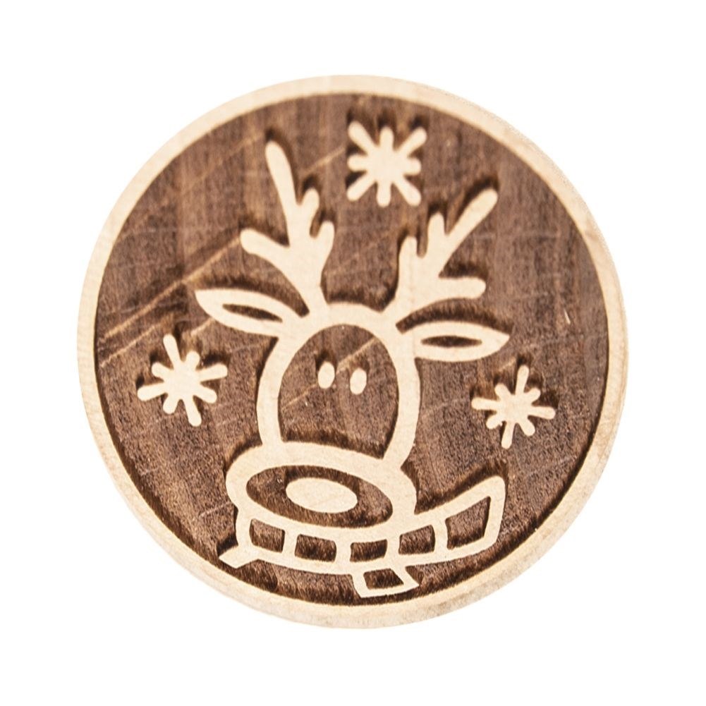 Stempel do Ciastek Drewniany Renifer Pierników Dekoracja 5,5 cm ORION - obrazek 3
