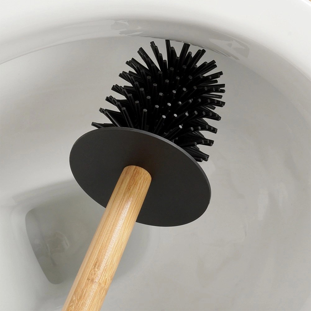 Stojak Łazienkowy VILDE 2w1 na Papier Toaletowy Szczotka WC Metal Czarny - obrazek 5