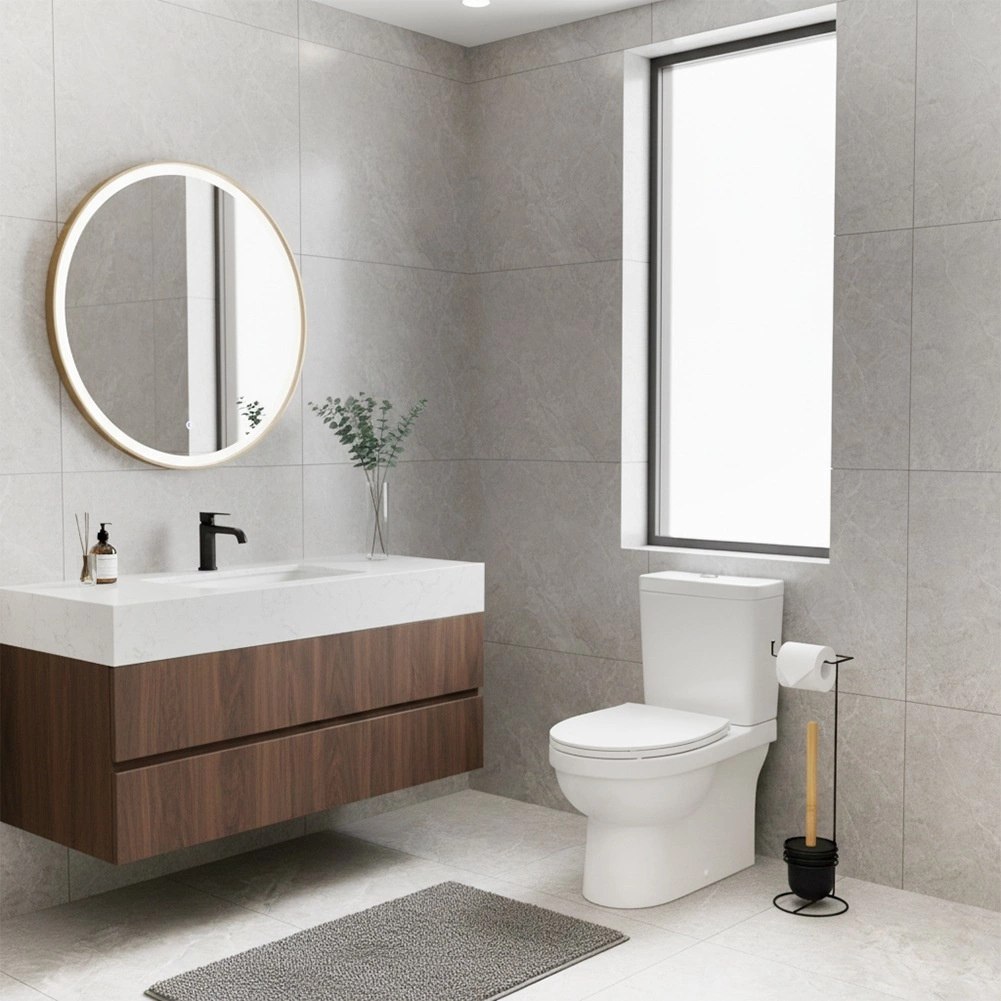 Stojak Łazienkowy VILDE 2w1 na Papier Toaletowy Szczotka WC Metal Czarny - obrazek 7