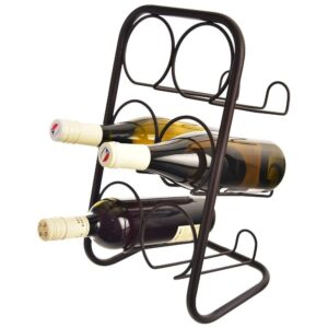 Stojak Regał Półka na Wino 6 Butelek Metalowy Czarny ORION 22,5 x 39 cm