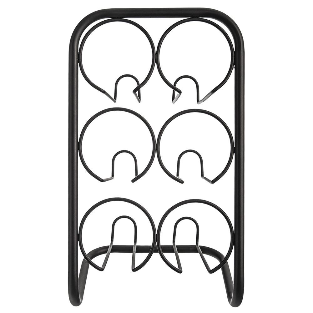 Stojak Regał Półka na Wino 6 Butelek Metalowy Czarny ORION 22,5 x 39 cm - obrazek 4