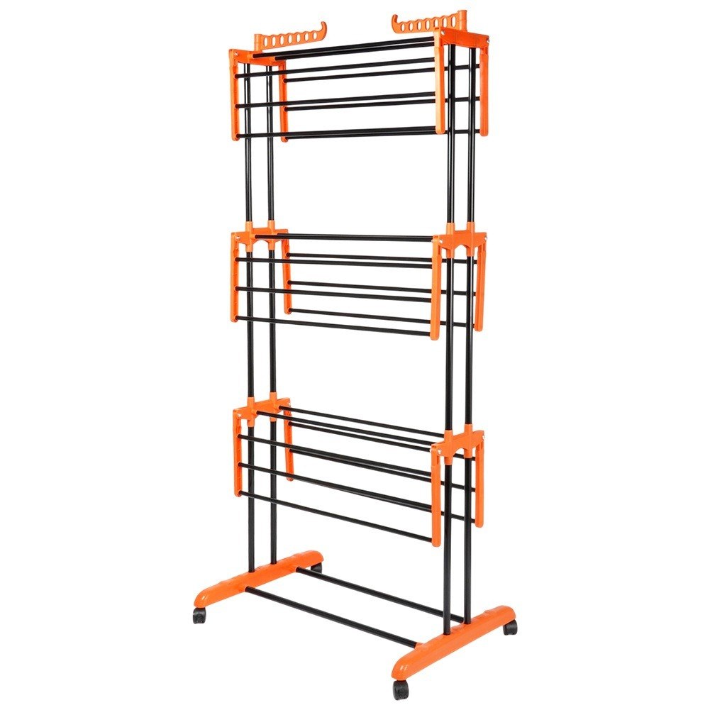 Suszarka na pranie metalowa czarna pionowa na kółkach XXL 73x170 cm - obrazek 6