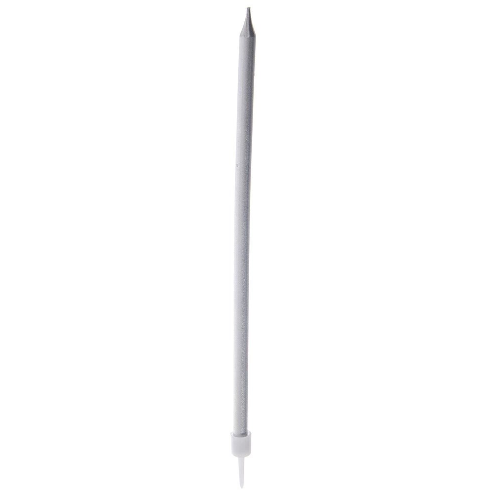 Świeczki do Tortu Długie 12 szt. 14,5 cm ORION Srebrne z Podstawkami - obrazek 3