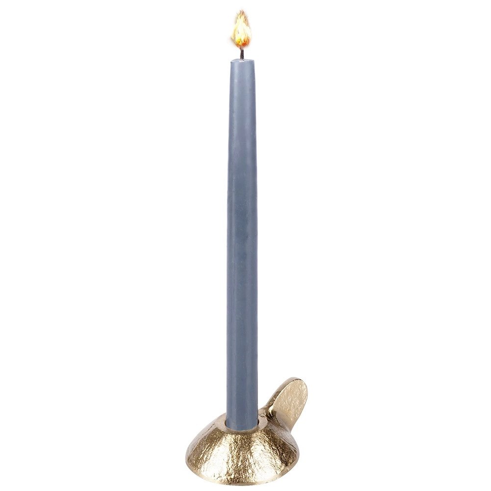 Świecznik na Długą Świecę Aluminium Złoty HOME STYLING COLLECTION LOFT - obrazek 5