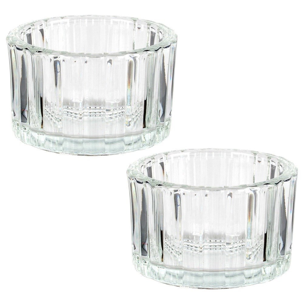 Świecznik szklany na tealight 5,7 cm 2 szt. - obrazek 3