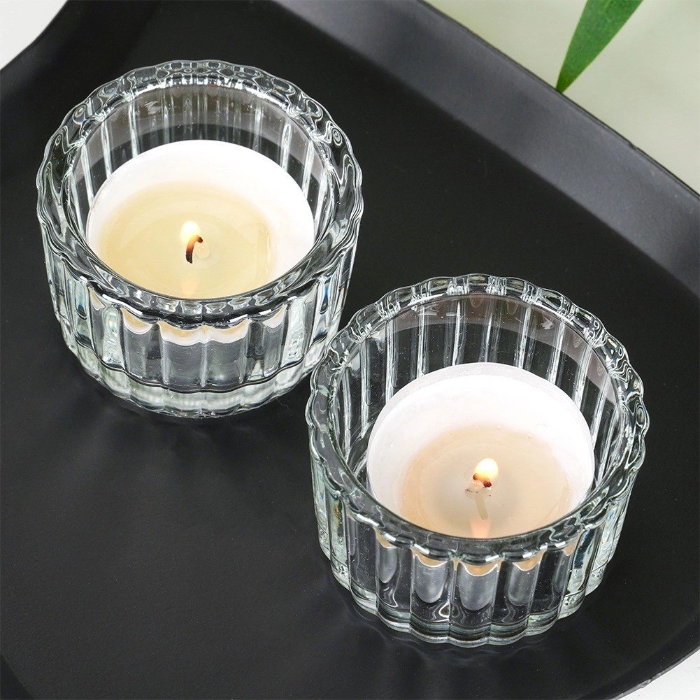 Świecznik szklany na tealight 5,7 cm 2 szt. - obrazek 4