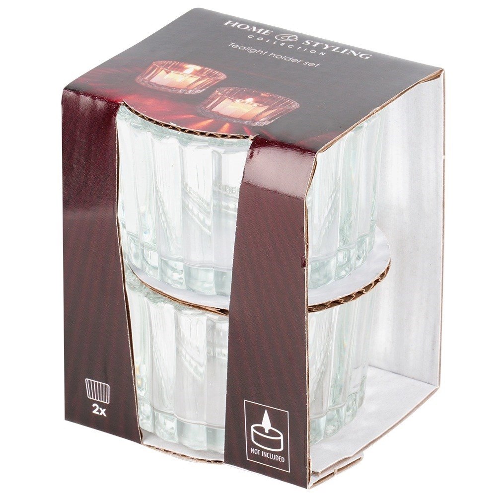 Świecznik szklany na tealight 5,7 cm 2 szt. - obrazek 6