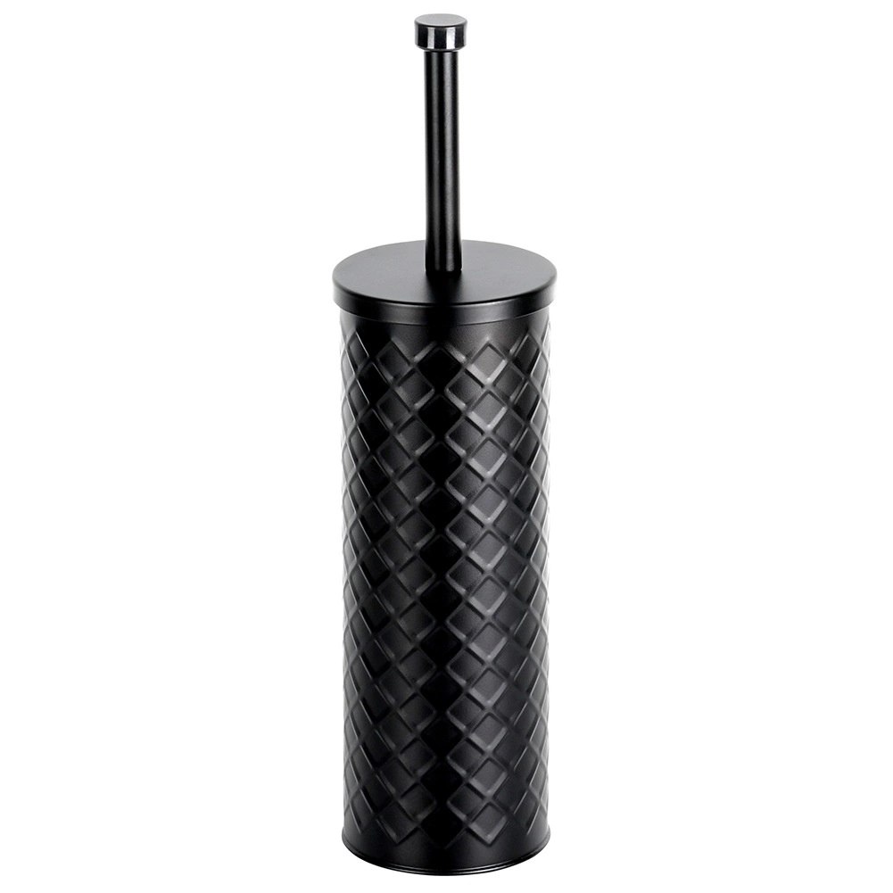 Szczotka do WC Silikonowa Czarna Metalowy Pojemnik Stojak 38 cm VILDE - obrazek 6
