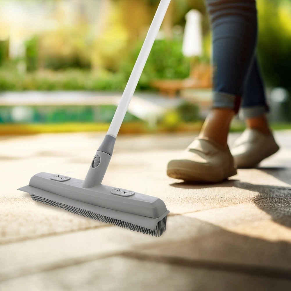 Szczotka do Miotły Gumowa 2W1 Ze Ściągaczką CLEAN SYSTEM 34 cm ORION - obrazek 2