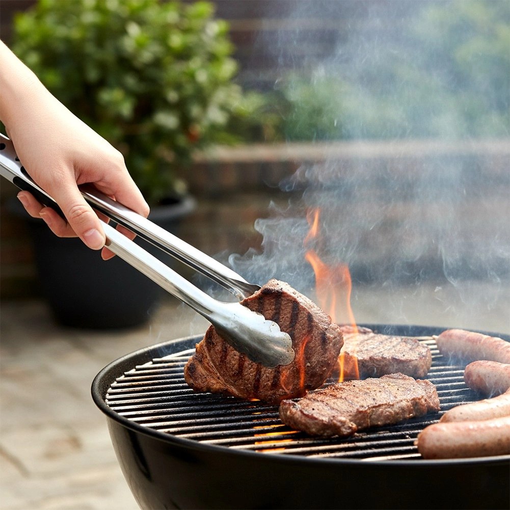 Szczypce Kuchenne do Grillowania Stal Nierdzewna 24 cm Blokada VILDE - obrazek 2
