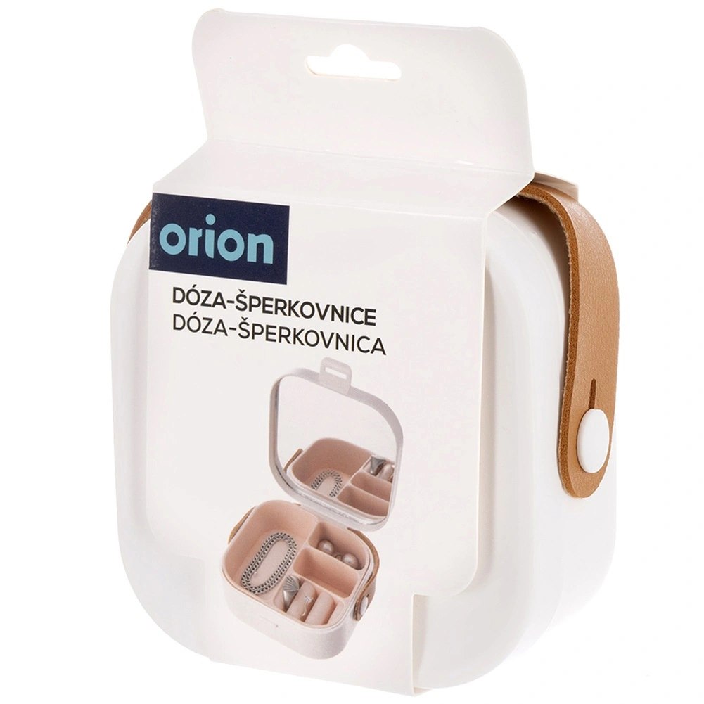 Szkatułka na Biżuterię z Lusterkiem Podróżne Etui Białe Eleganckie - obrazek 5