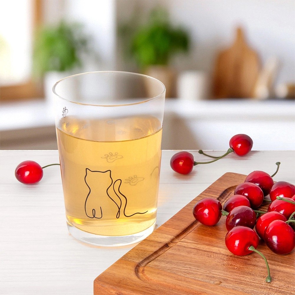 Szklanka Dekoracyjna z Grafiką KOTEK do Napojów i Mleka 500 ml ORION - obrazek 2