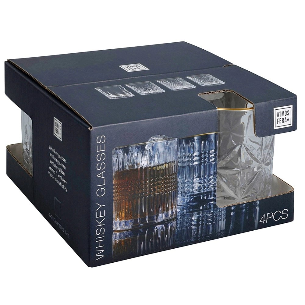 Szklanki do Whisky 290 ml ze Złotym Rantem Komplet 4 sztuk VILDE Drink - obrazek 5