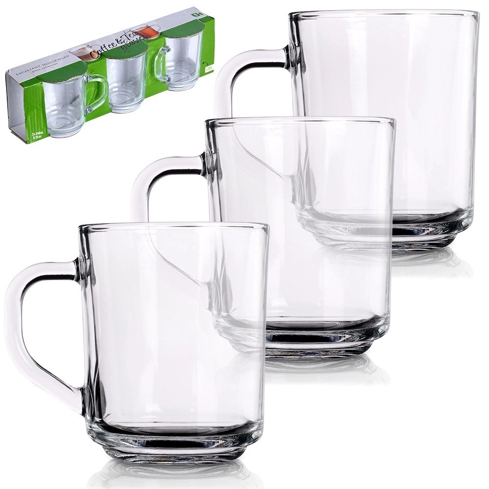 Szklanki do Kawy Herbaty Zestaw 3 szt. 230 ml EXCELLENT z Uchwytem - obrazek 7