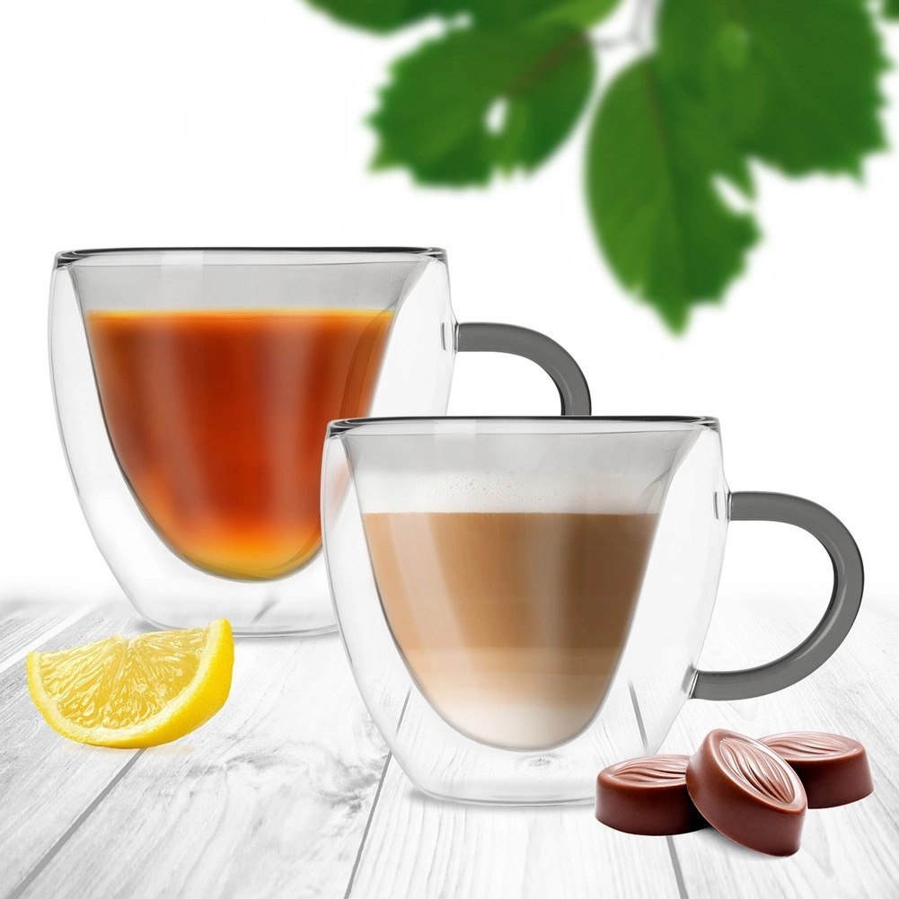 Szklanki Termiczne Zestaw 2 szt. 280 ml ORION Podwójna Ścianka Serce - obrazek 2