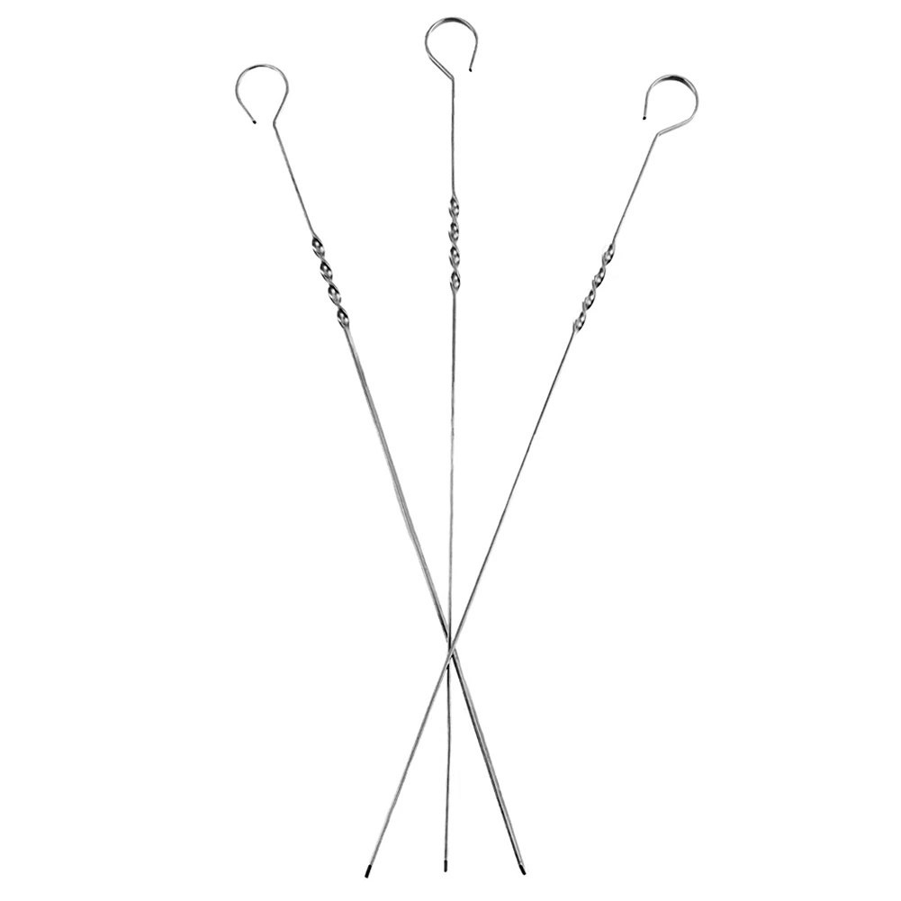 Szpikulce do Szaszłyków Stalowe 10 szt. 38,5 cm ORION Płaskie Długie - obrazek 3