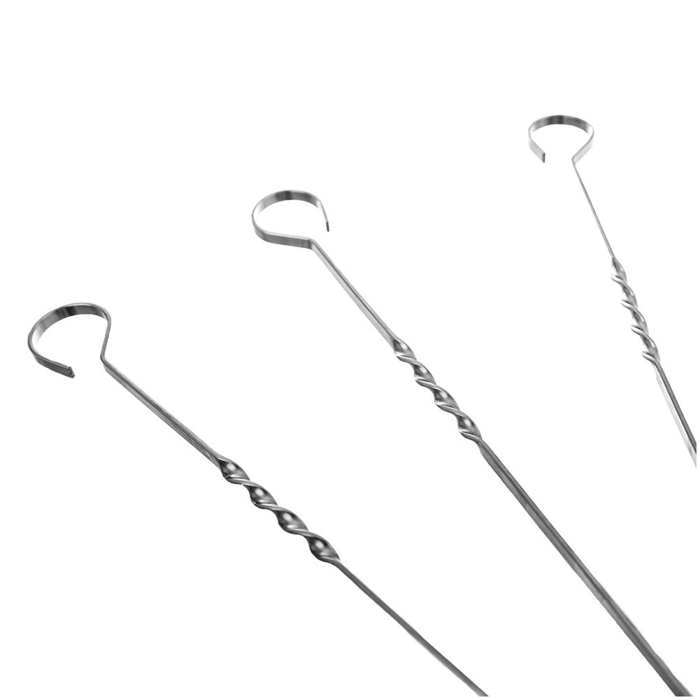 Szpikulce do Szaszłyków Stalowe 10 szt. 38,5 cm ORION Płaskie Długie - obrazek 4