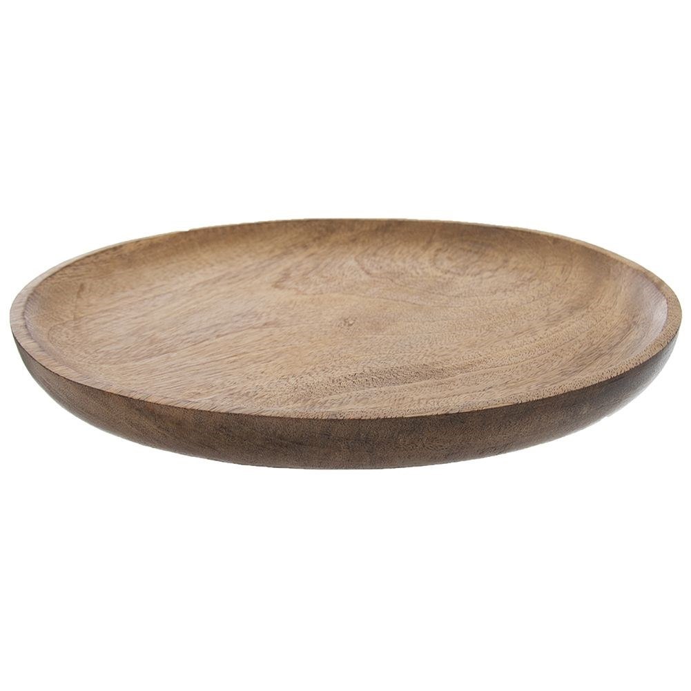 Taca do Serwowania Drewniana MANGO Okrągła 30 cm ORION Dekoracyjna - obrazek 3