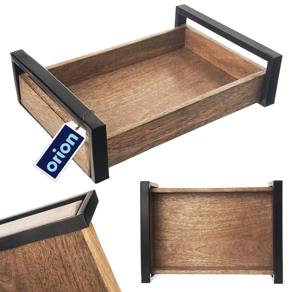 Taca do Serwowania Podawania Drewniana Prostokątna Loft ORION 30,5 x 22 cm - obrazek 5