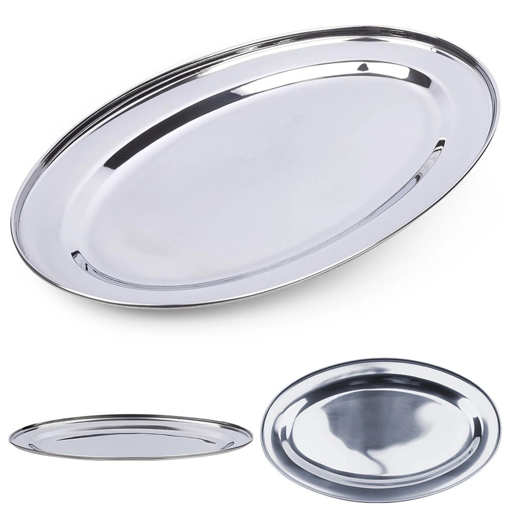 Taca do Serwowania Stalowa Owalna 39 x 26 cm EXCELLENT HOUSEWARE - obrazek 5