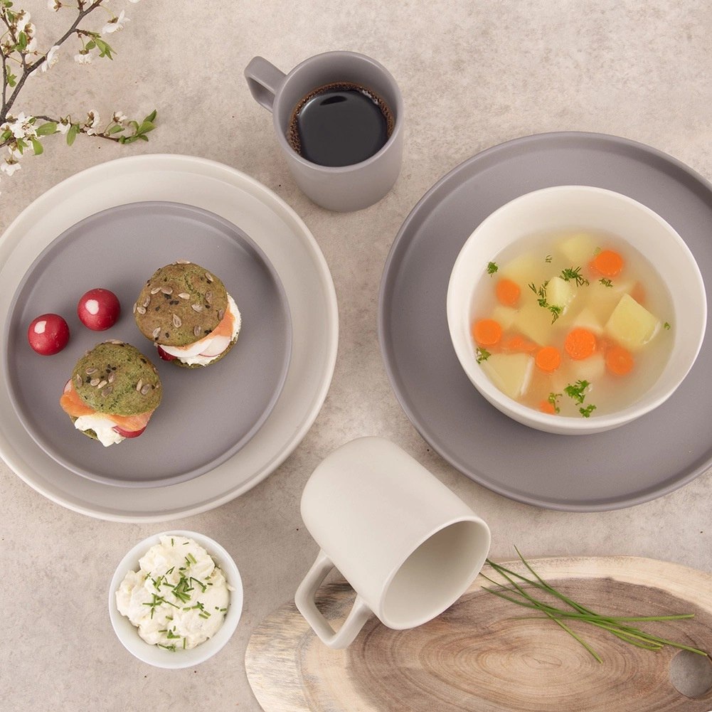 Talerz Deserowy 20,5 cm Kamionka Szary Matowy Skandi Zmywarka - obrazek 4