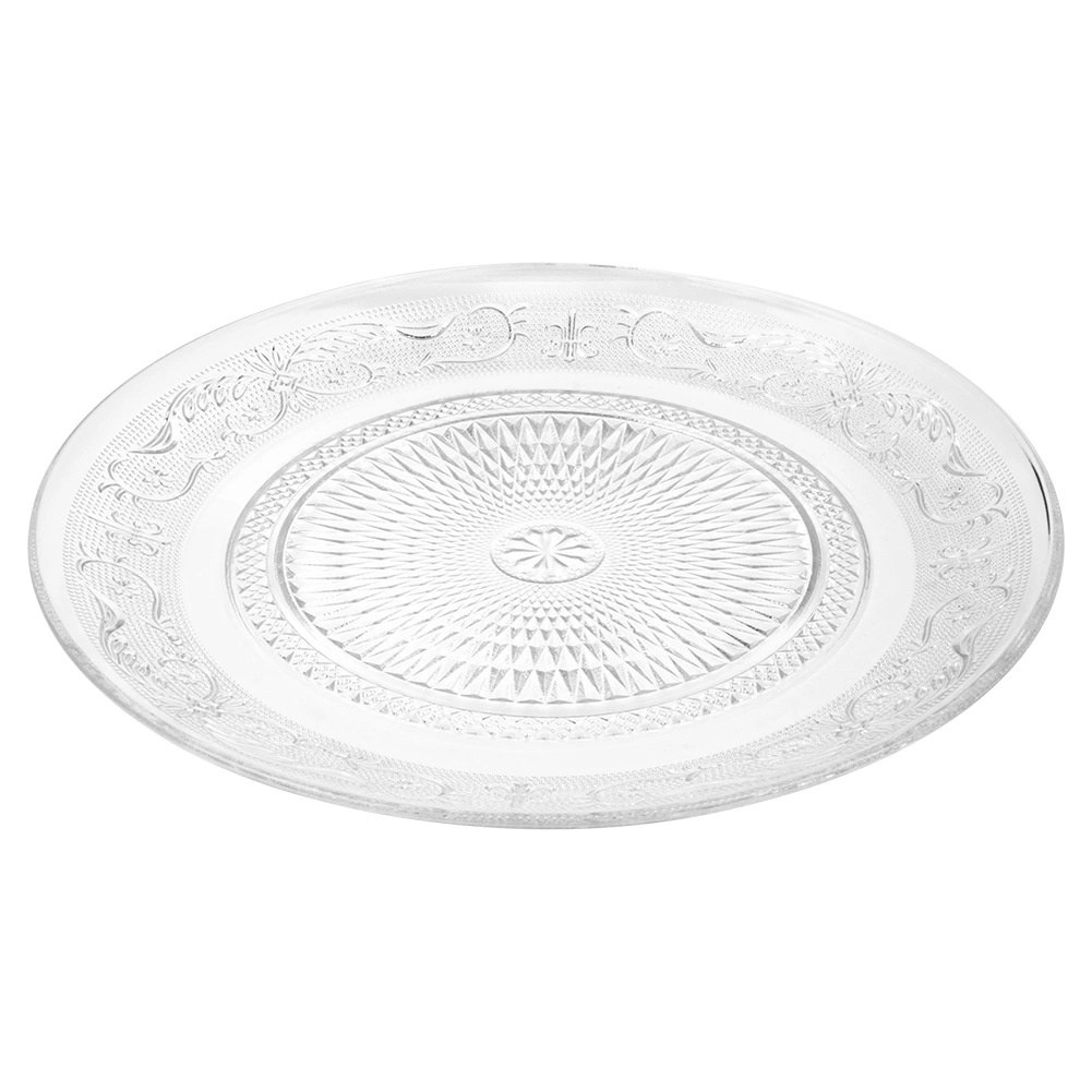 Talerz Obiadowy 25 cm Szkło Kryształowe Patera do Serwowania VILDE - obrazek 3