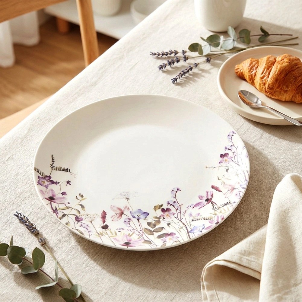 Talerz Obiadowy Płytki Porcelana 27 cm Louka Duży Talerz Kwiaty - obrazek 2