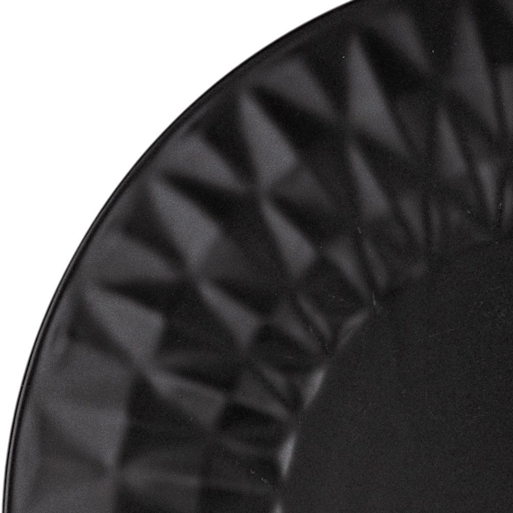 Talerz Deserowy Ceramiczny Czarny NAVA SOHO 20 cm Tłoczony Zmywarka - obrazek 3