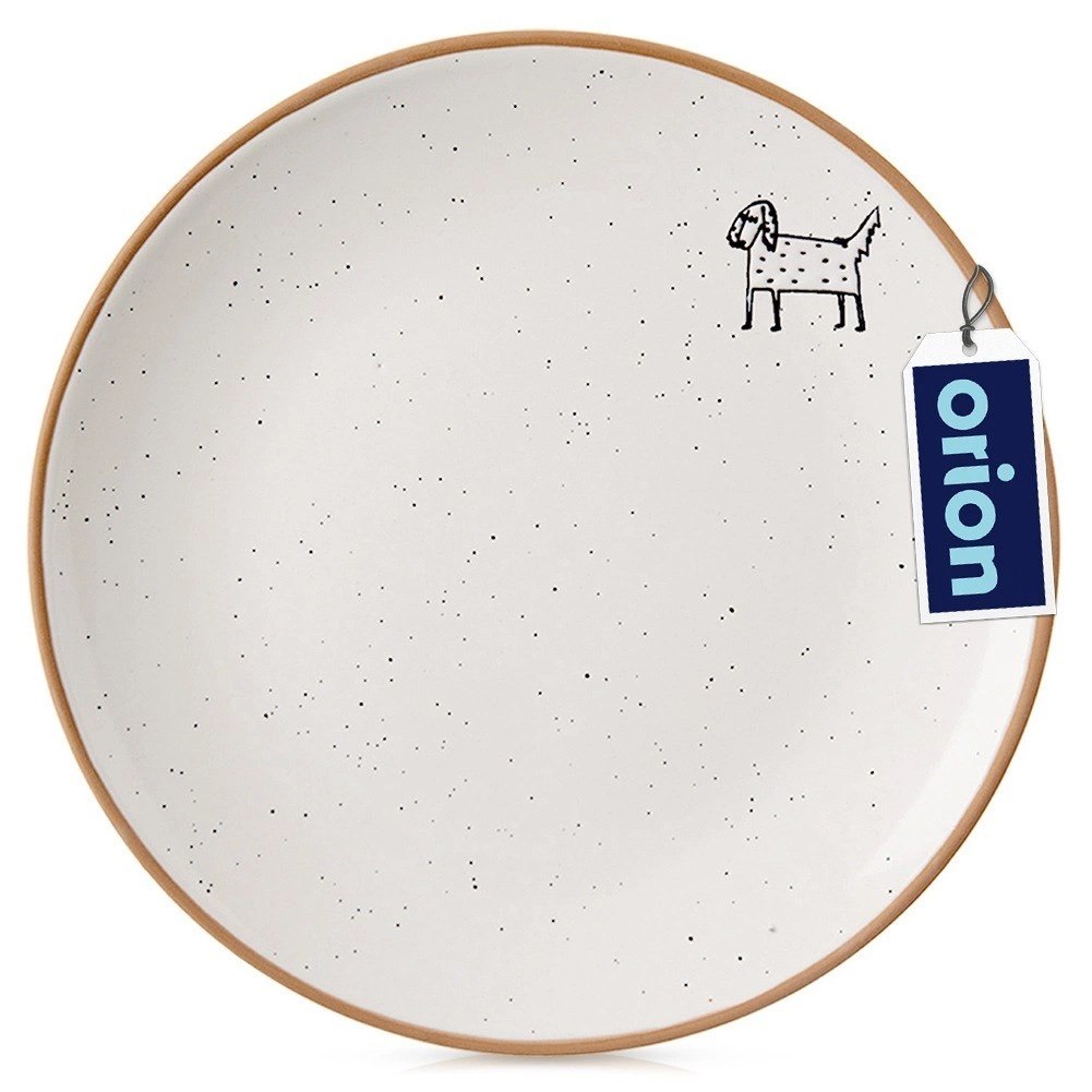 Talerz Deserowy Ceramiczny Beżowy 20 cm ORION Pies Efektowny Dekor - obrazek 3