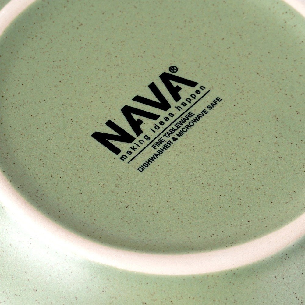 Talerz Deserowy Ceramiczny Zielony NAVA ARTHENA 21 cm Kamionkowy Brzeg - obrazek 4