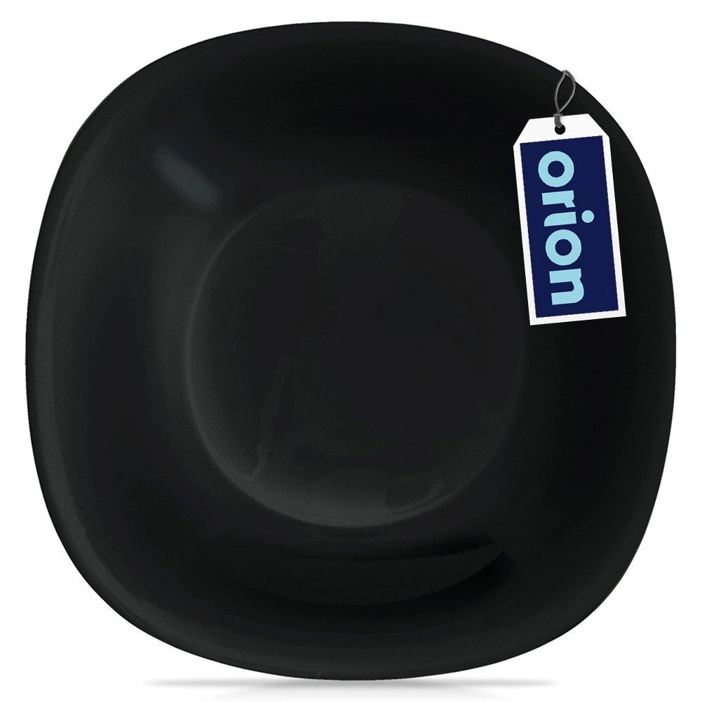 Talerz Obiadowy Głęboki Szkło Czarne LUNA Kwadratowy 650 ml ORION - obrazek 4