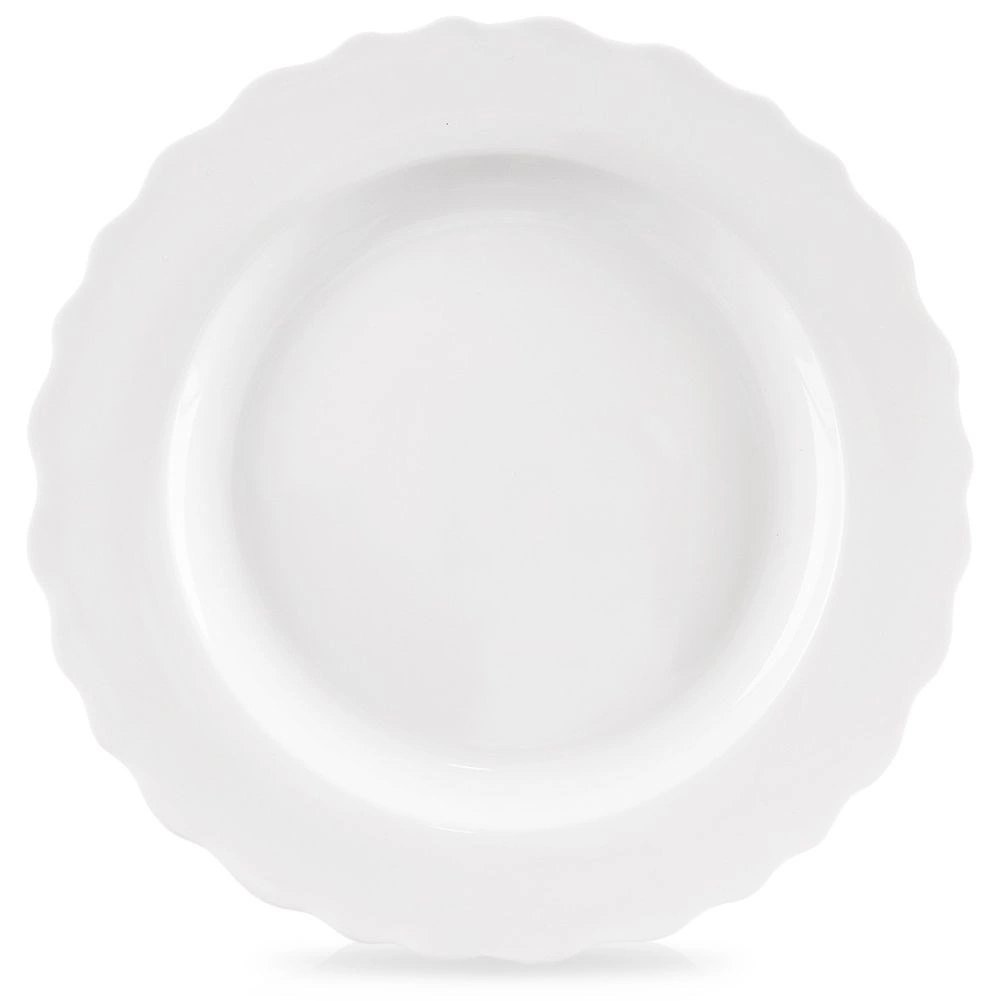 Talerz Obiadowy Płytki Porcelanowy MONA 24,5 cm ORION Falowany Rant