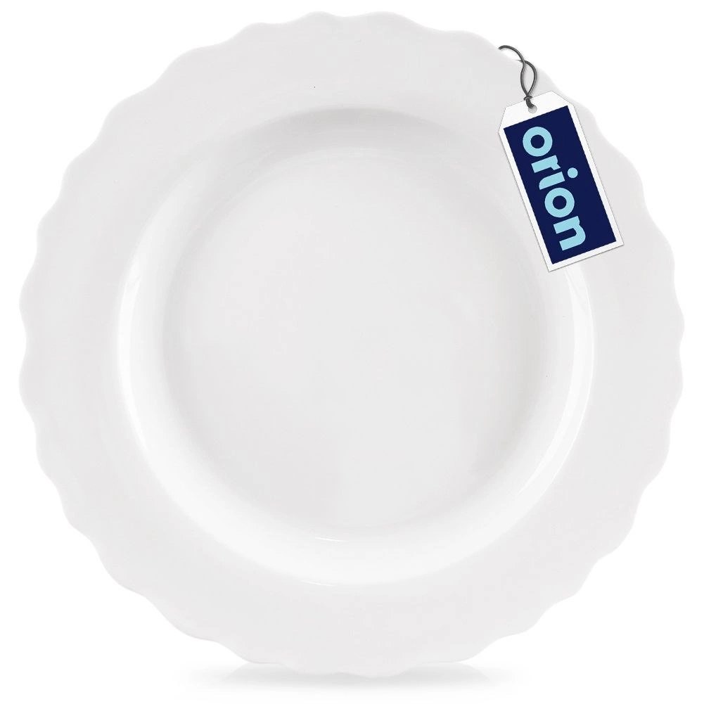 Talerz Obiadowy Płytki Porcelanowy MONA 24,5 cm ORION Falowany Rant - obrazek 4