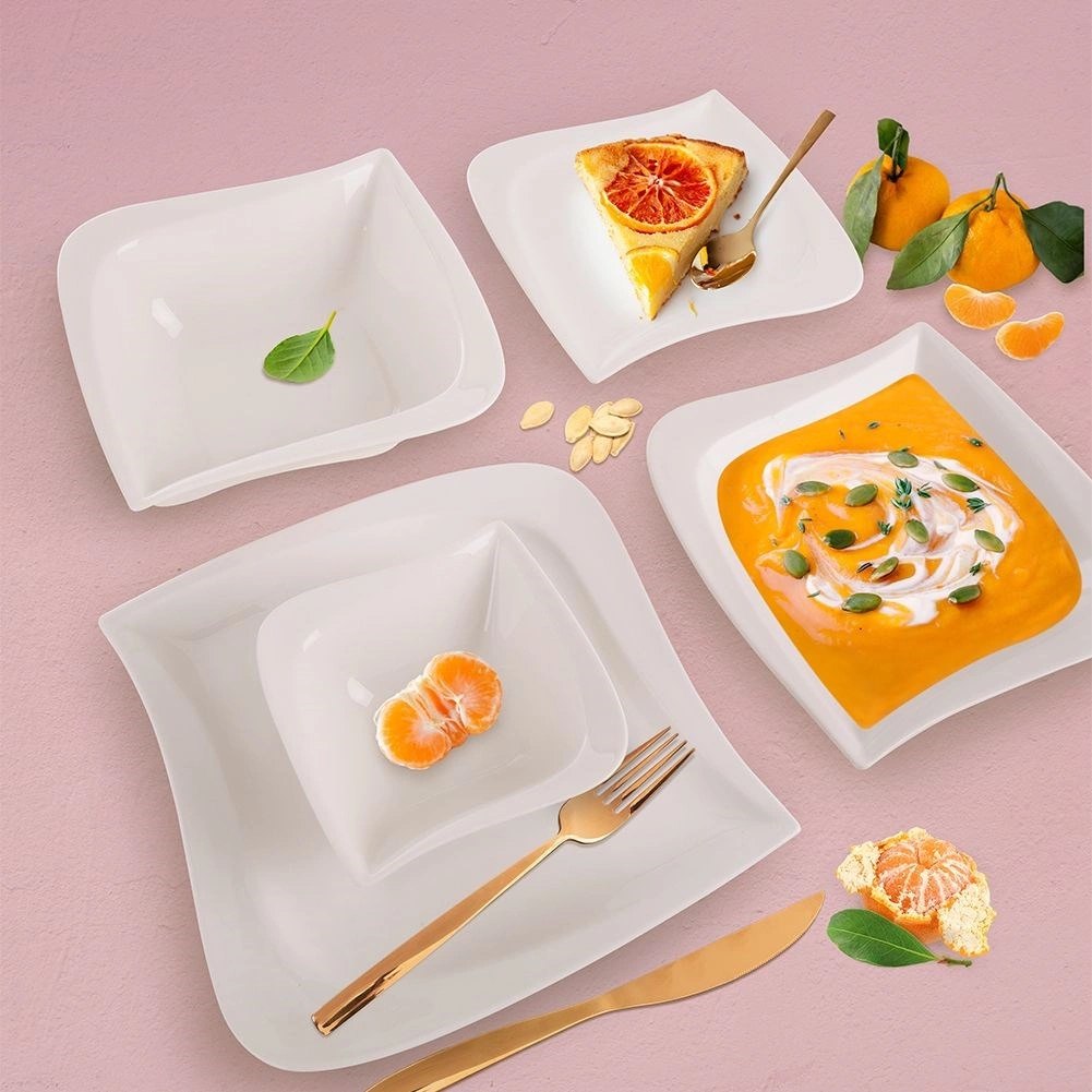 Talerz Obiadowy Płytki Porcelanowy Dekoracyjny Ozdobny ORION 25 x 25 cm - obrazek 4