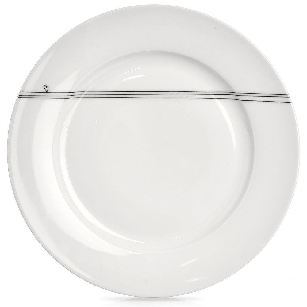 Talerz Obiadowy Płytki Porcelanowy Biały SERCE 27 cm ORION Dekor