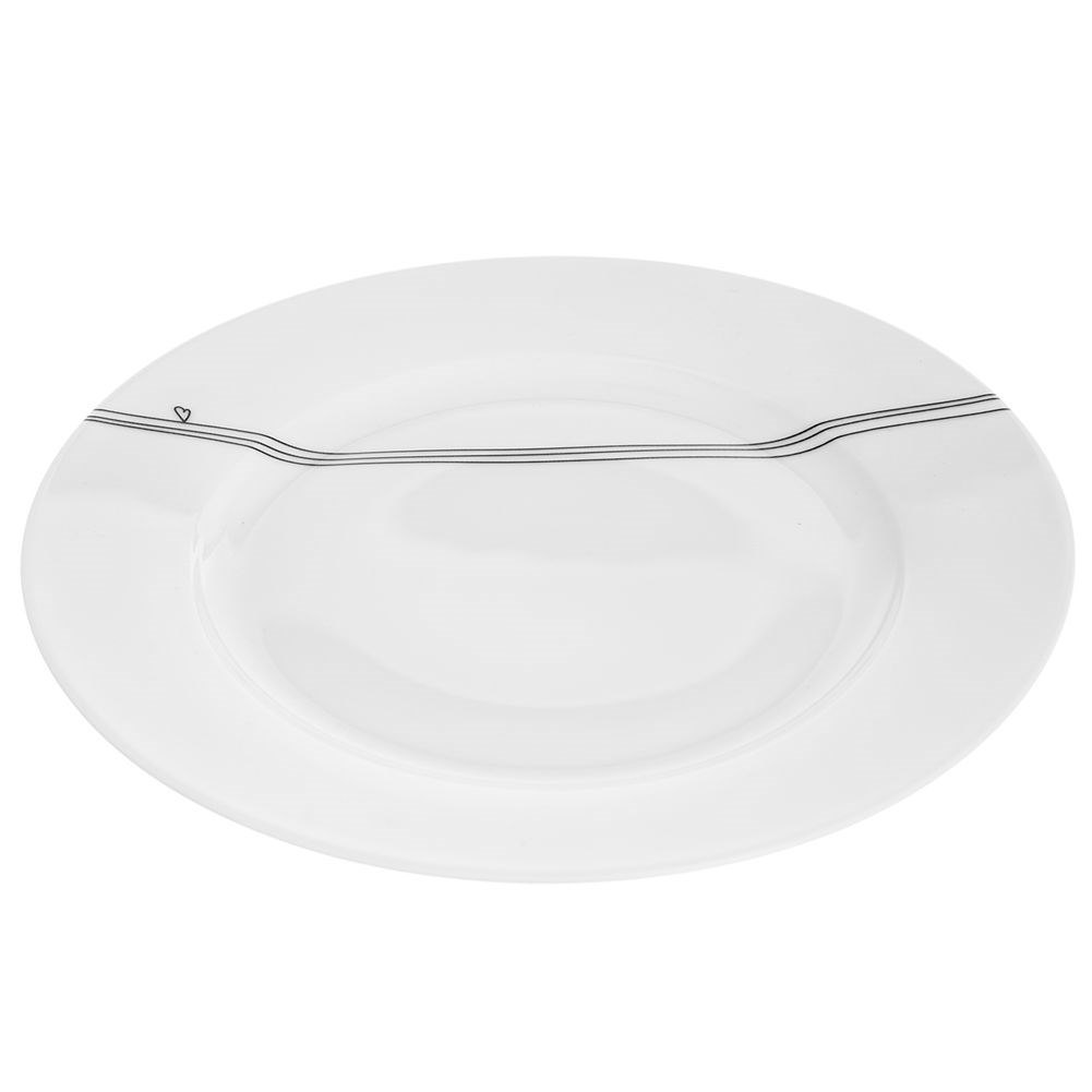 Talerz Obiadowy Płytki Porcelanowy Biały SERCE 27 cm ORION Dekor - obrazek 3