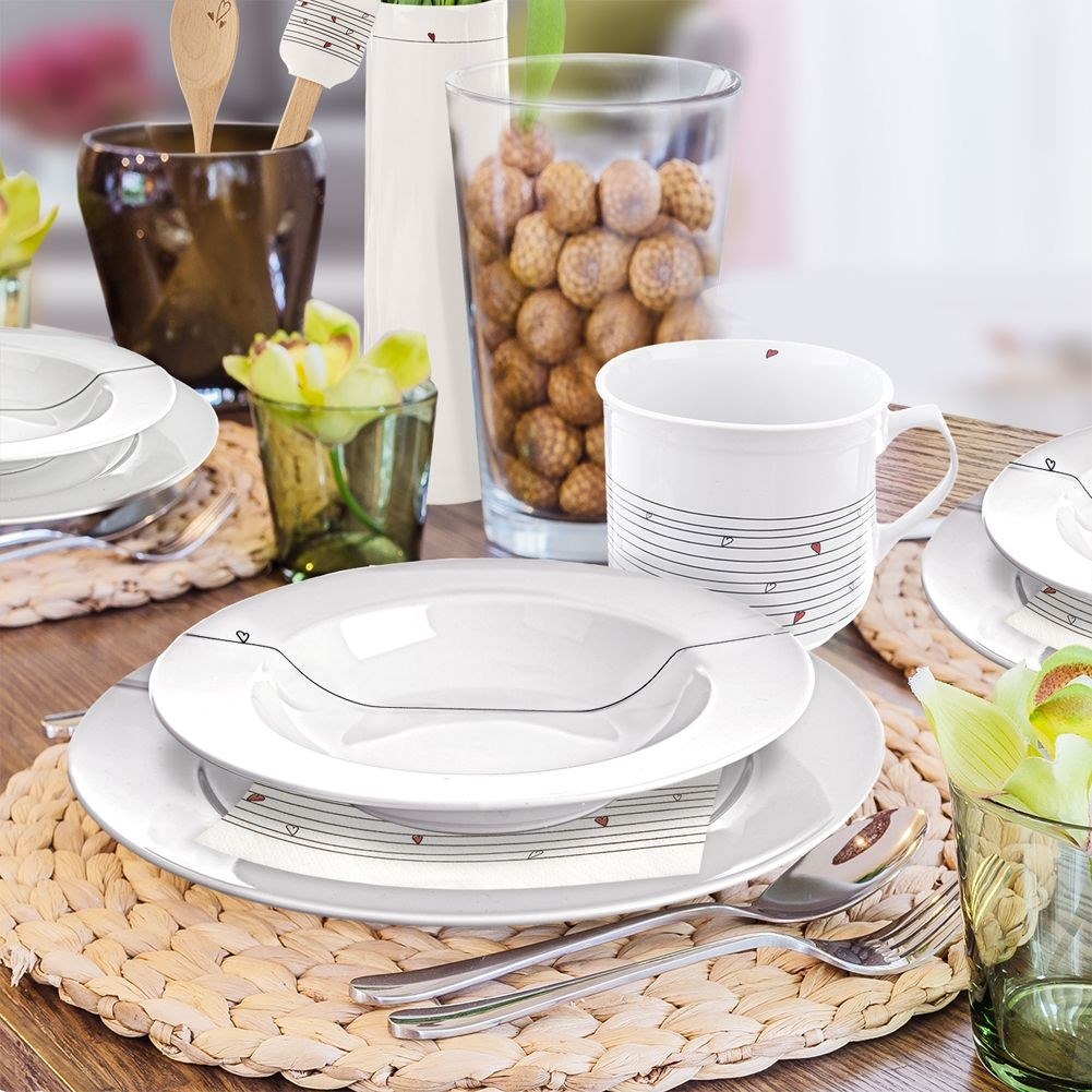 Talerz Obiadowy Płytki Porcelanowy Biały SERCE 27 cm ORION Dekor - obrazek 4