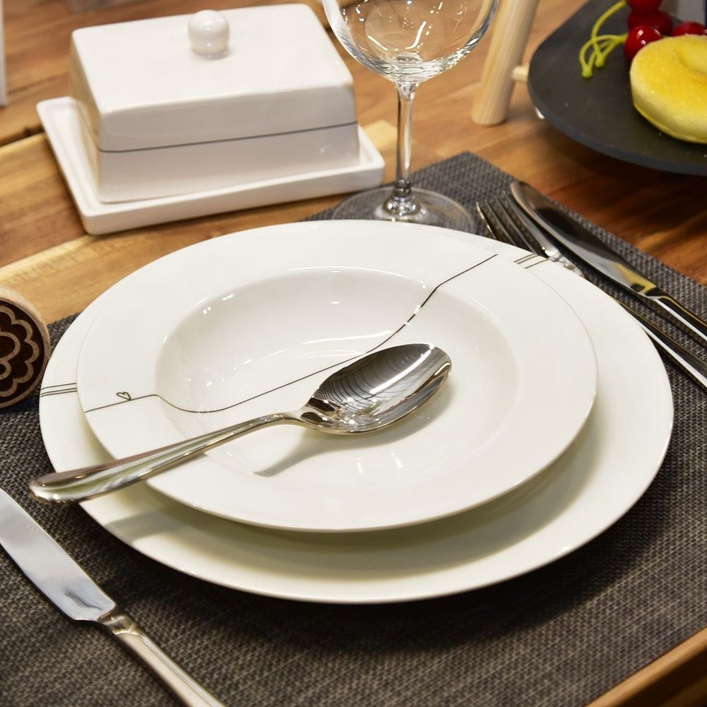 Talerz Obiadowy Płytki Porcelanowy Biały SERCE 27 cm ORION Dekor - obrazek 5